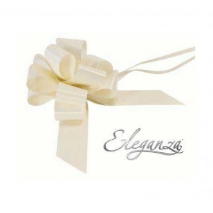 Ivory Cream Pull Bow 30mm Wide Gift Bow 